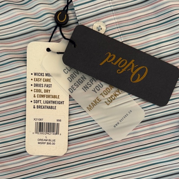 Oxford Men's Polo Shirt in Dream Blue - Picture 4 of 4